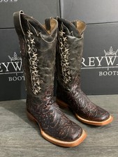 WOMEN'S RODEO COWGIRL BOOTS HAND TOOTLED LEATHER WESTERN SQUARE TOE FLOWER