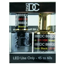 DND DC 888 Master Black (solid Black) LED Gel Polish & Matching Lacquer .6 Fl Oz