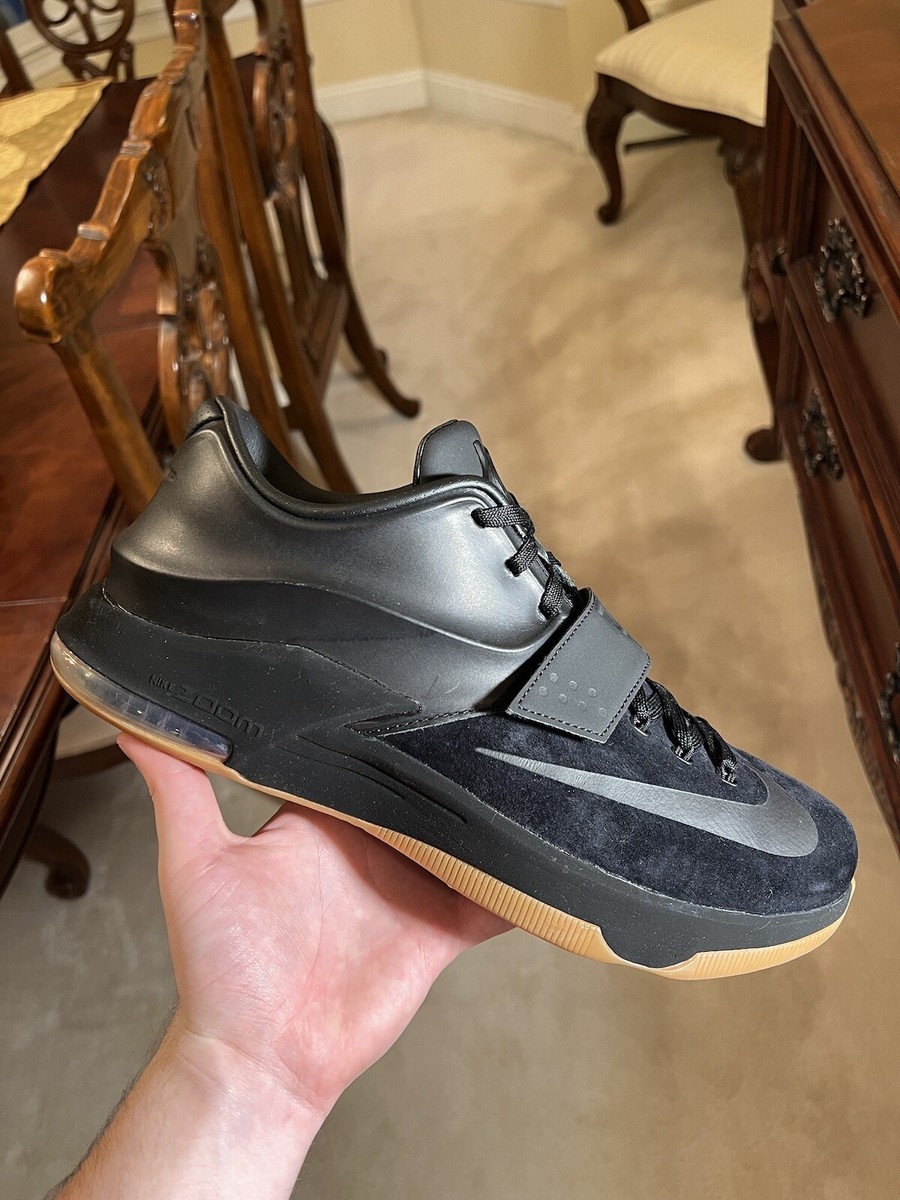 NIKE KD VII KD 7 EXT SUEDE QS BLACK-BLACK SZ 12 RARE  display picture 1