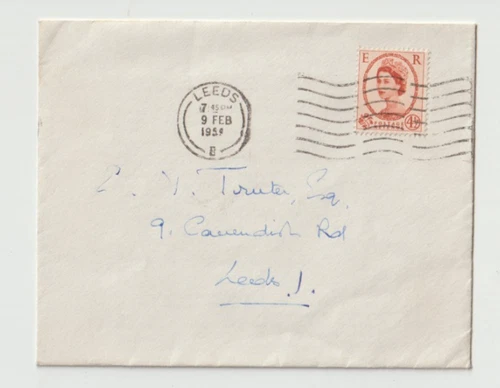 9/2/1959 UK GB FDC - Wildings: 4 1/2d Brown - Leeds Slogan Postmark