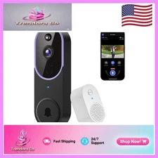 1080P Smart Doorbell Camera - Wireless Connectivity & Cloud Storage in Purple