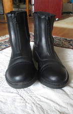 WOMENS SIZE 7 TUFFRIDER BLACK ZIP PADDOCK BOOTS 3042 7