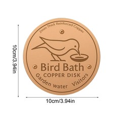 Copper Bird Bath Disk – Natural Cleaner for Water Purification UK