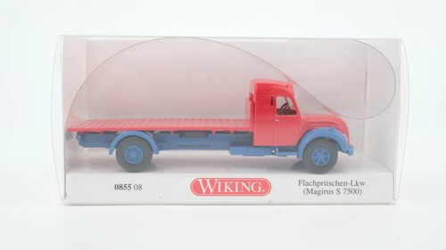 *Wiking 085508 camión plataforma plana (Magirus S 7500) "Kabelwerk Rheydt" escala H0 1: | Condition: Gebraucht