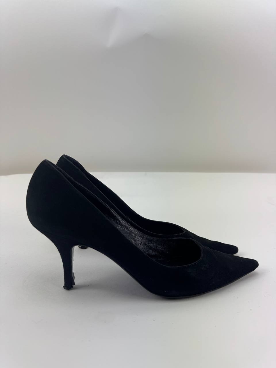Decolte con tacco YSL Yves Saint Laurent nere in pelle scamosciata misura 37 *LEGGI*