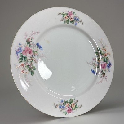   ARLEN CHINA  Silver  Japan 10¼  Dinner Plate   Vintage Floral