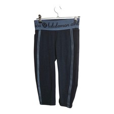 Lululemon Pants Women 4 Inner Essence Crop Heathered Naval Blue Athleisure Gym 