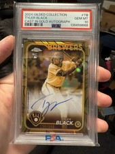 2024 Topps Gilded Collection TYLER BLACK RC #/199 Cast in Gold Auto PSA 10