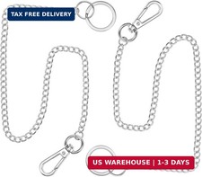 2PCS Stainless Wallet Chain, 16inch Double Lock Pocket Chain Heavy Duty Key Chai