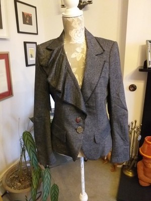BNWOT Maria Grazia Severi Milano Women s Ruffled Jacket Size 46
