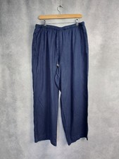 CC CALIFORNIA TROUSERS XL. NAVY BLUE WIDE LEG LINEN SUMMER PANTS. 100% LINEN