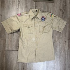 Boy Scout BSA UNIFORM Tan SHIRT Youth Medium Short Sleeve