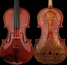 T30 Master Strad 1716 Copy Carved Castle Violin 4/4 Beautiful European Wood Rich