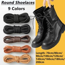 Waxed Cotton Shoelaces Round Thin 3mm Boot Laces Dress Wax Cord Shoe 9 Colours