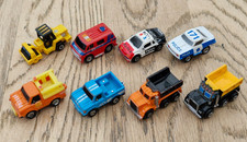 8 x Galoob Micro Machines Earthmoving Trucks and Rescue Vehicles VG Cond 1986-89