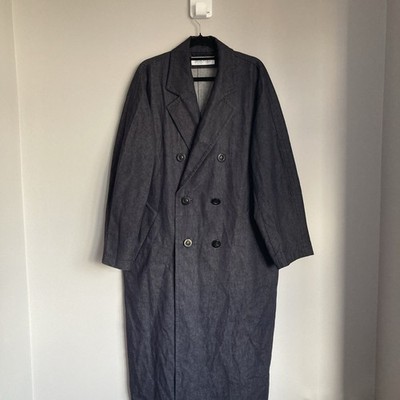 Max Mara Trenchcoat Damen UK 12 Blau Denim Longjacke Relaxed