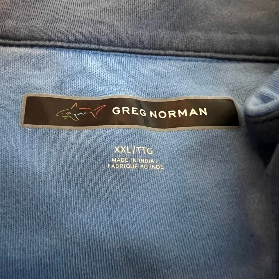 Greg Norman Mens Blue Shark Logo 1/4 Zip Long Sleeve Golf Pullover Shirt XXL 2XL - Image 4 of 4