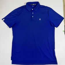 RLX Ralph Lauren Golf Polo Shirt Men's Blue Wicking Short Sleeve Size L