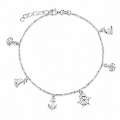 Fusskette Seemotive Boot Anker 925 Silber verstellbar Damen - Bild 1 von 4