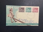 New Zealand 1956 FDC 1st day cover to the USA Health stamps Napier cancel