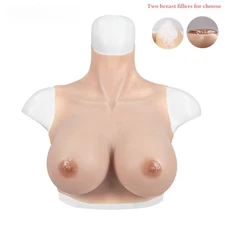 Silicone Breast Forms Fake Boobs Realistic Breastplate Cos Crossdresser A-H Cup