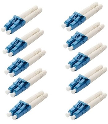 10 Pcs Pack LC/UPC Fiber Optic Duplex Singlemode Connector 2mm Adapter Blue