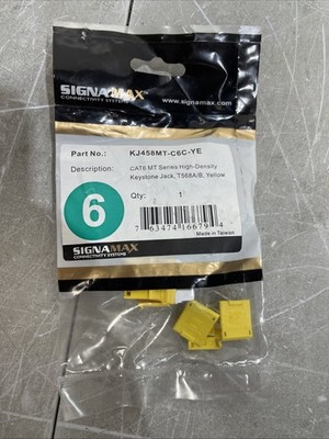 Signamax KJ458MT-C6C Category 6 MT-Series Keystone Jack, T568A/B Wiring, Yellow