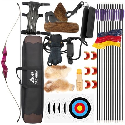 60Zoll Recurvebogen Pfeile Set 40-60lbs Takedown Jagdbogen Bogenschießen Ziel DE