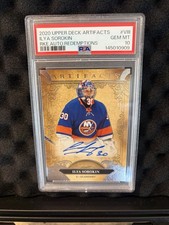 2020-21 Upper Deck Artifacts Ilya Sorokin Rookie Redmp. Auto #VIII PSA 10 pop2