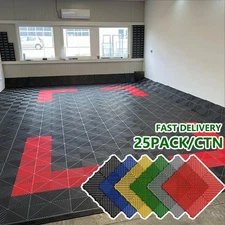 25pcs 1.8cm Thick Garage Floor Mats Car Wash Floor Mat Plastic Tiles