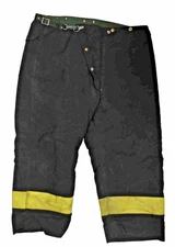 44x28 Globe Black Firefighter Turnout Pants with Yellow Reflective Tape P1484