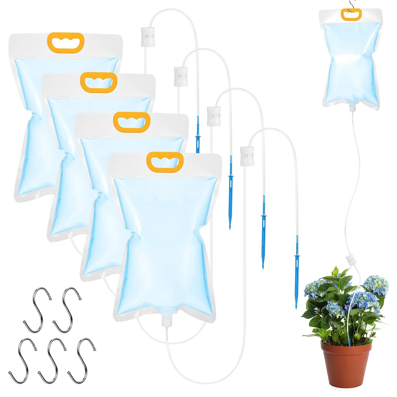 5 sacchetti per irrigazione a goccia da 3,5 l, sistema di