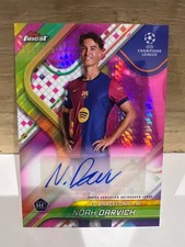 Noah Darvich RC 2024-25 Topps Finest UEFA CC 101/125 Auto Pink Prism Barcelona