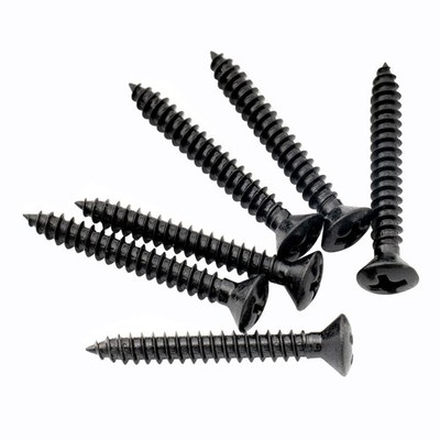 Musiclily Ultra 6Pcs Black 3x25mm Stainless Steel Countersunk Strap Button Screw
