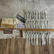 NOS Vintage Oneida Solid Stainless 20 Piece New Unused Set Forks Spoons