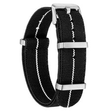20mm Waterproof Nylon Elastic Watch Strap, For Black/White