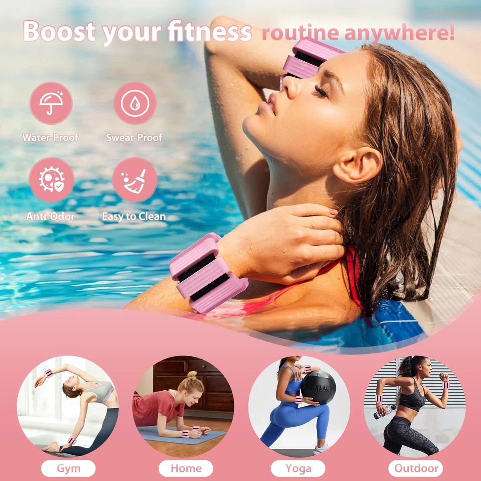 Pesas de muñeca y tobillo Pilates para mujer - Brazaletes con peso ajustable para M... Foto 3 de 4