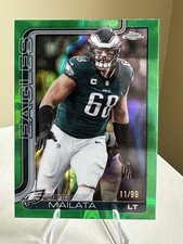 2025 Topps Chrome Jordan Mailata /99 Green Color Match Philadelphia Eagles