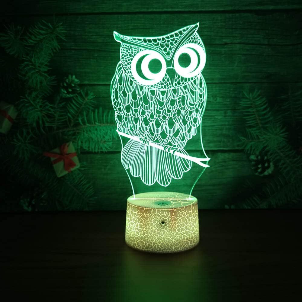Owl Night Light,16 Colors Remote Control Smart Touch Dimmable