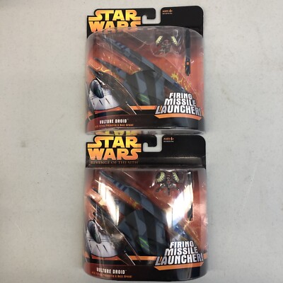 2 Star Wars ROTS Vulture Droid Fighters w/ Buzz Droids NISB Clean Ready To Grade