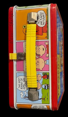 Peanuts Lunch Box Schulz 1973 Charlie Brown Snoopy aiuto psichiatrico senza thermos - Foto 5 di 22