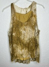 A Wish Come True Dance Costume Sz Lg Child Two Piece Unitard with Overlay Gold
