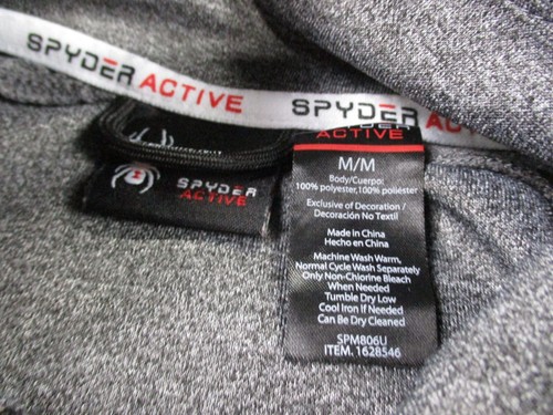 Spyder Jacket Adult M Gray Active Performance Outdoors Lightweight Stretch Mens - Picture 6 of 9