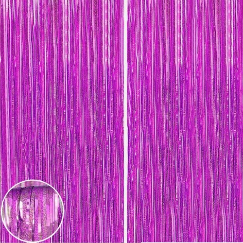 Cortina de puerta de lámina metálica - flecos brillantes boda cumpleaños fiesta decoración - Imagen 7 de 15