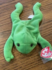 ty beanie baby legs the frog 1993 ,PVC ,White Star Hang Tag And Errors
