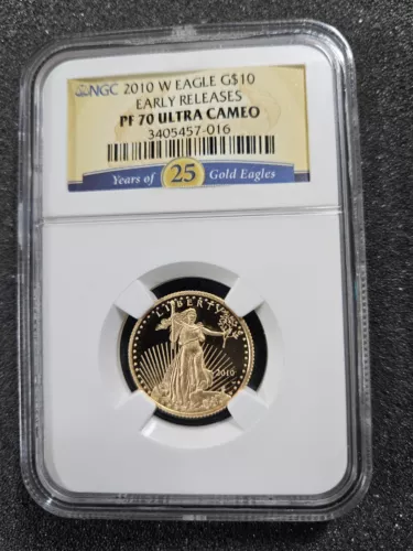 🌟 2010-W $10 American Gold Eagle 1/4 Oz Gold Coin PF70 UCAM NGC Early Releases