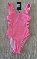 Country Road One Piece Pink Bathers Swimsuit Seersucker - Size 8 Teen - BNWT