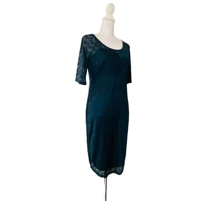 Jessica Simpson Emerald Green Lace MIDI Casual Party Church Women's Small  Dress | eBay