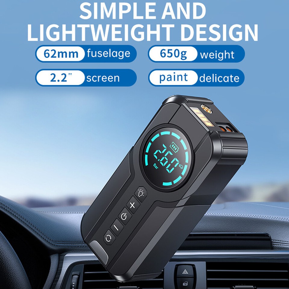 Car Jump Starter 150PSI Air Compressor 99800mAh Emergency Battery Power