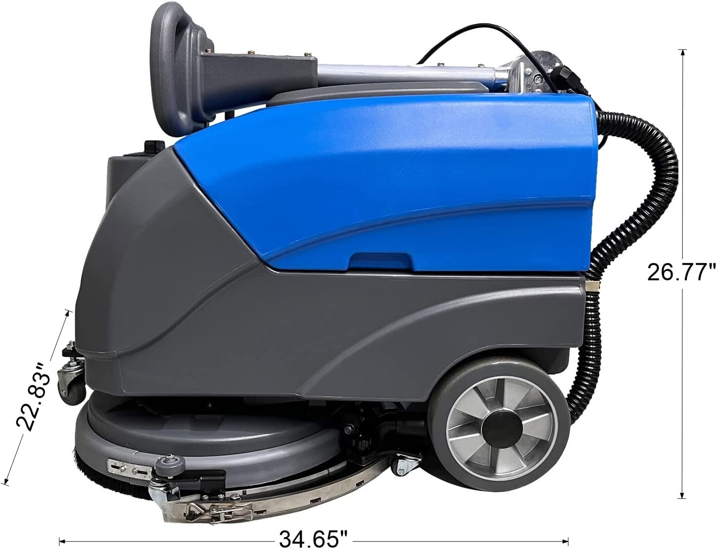 15"Brush Floor Cleaning Machine 8 Gal Foldable and Portable Scrubber Walk Behind